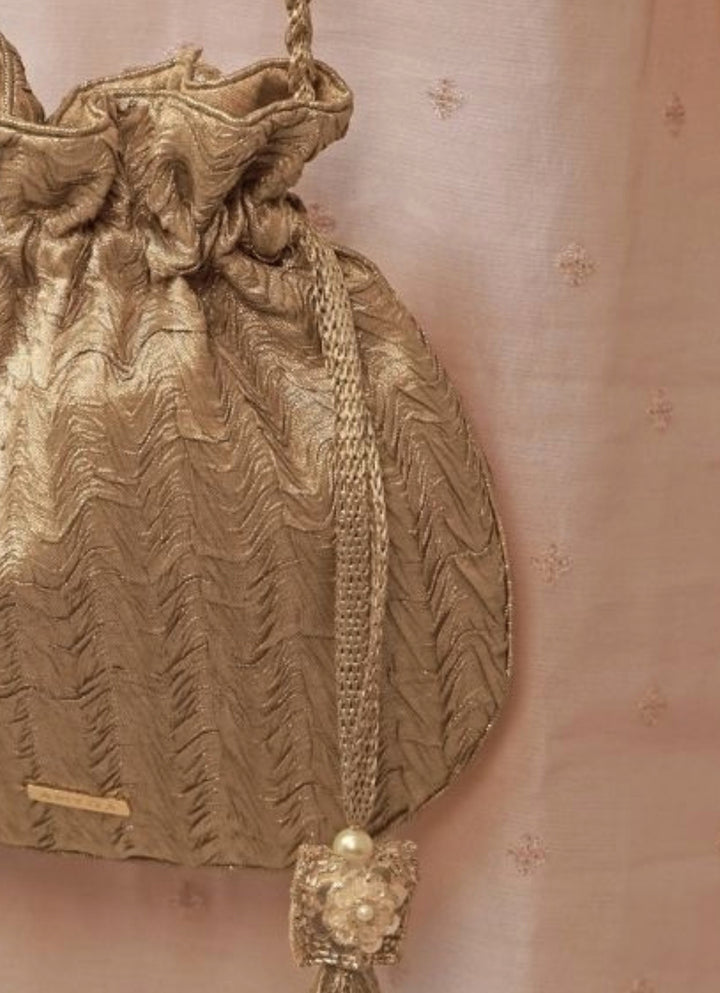 Gold Gota Embroidered Potli