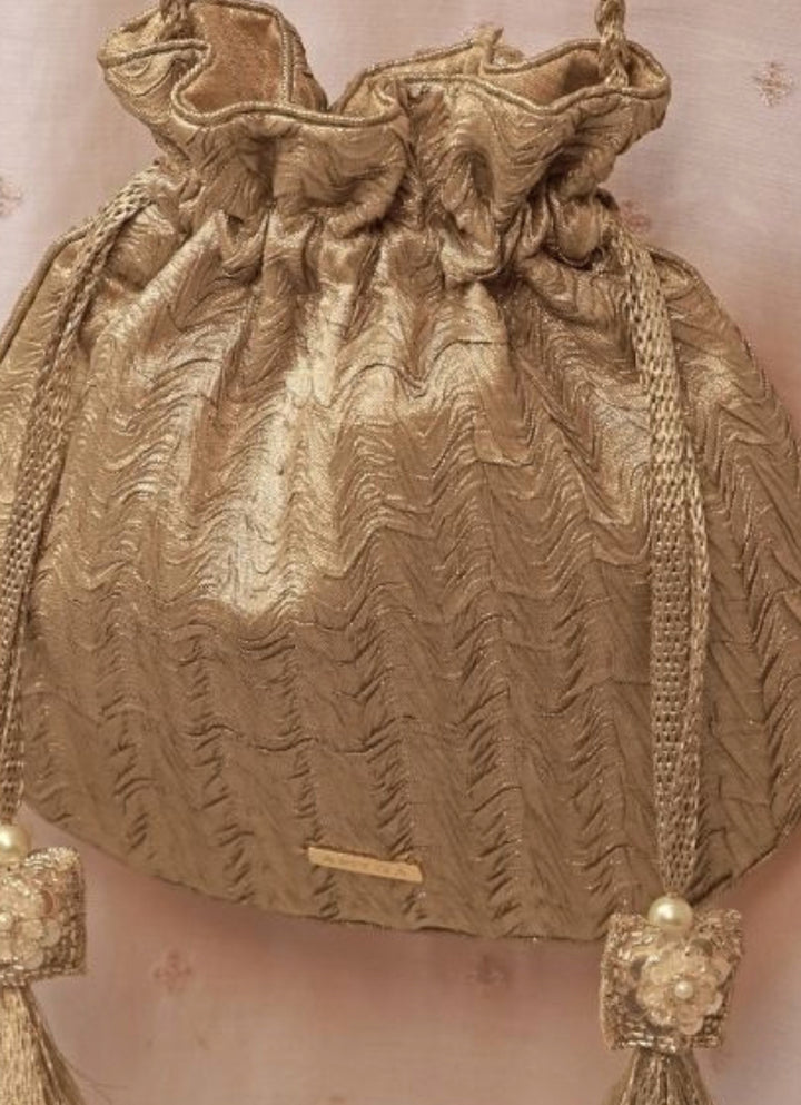 Gold Gota Embroidered Potli