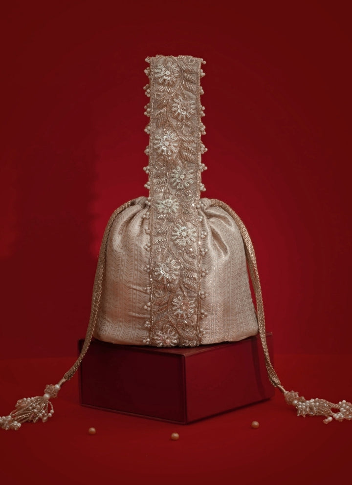 Champagne Organza Bucket Bag