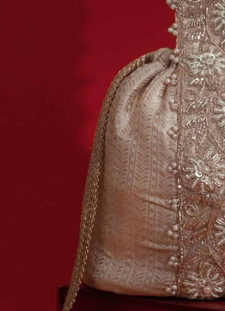 Champagne Organza Bucket Bag