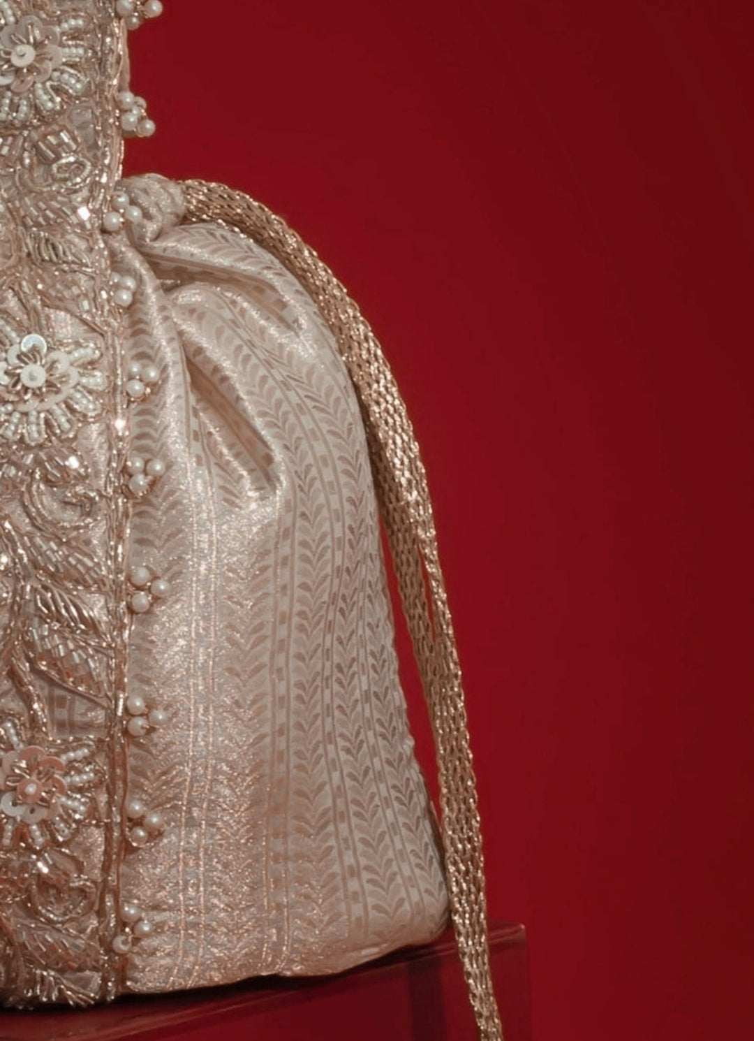 Champagne Organza Bucket Bag