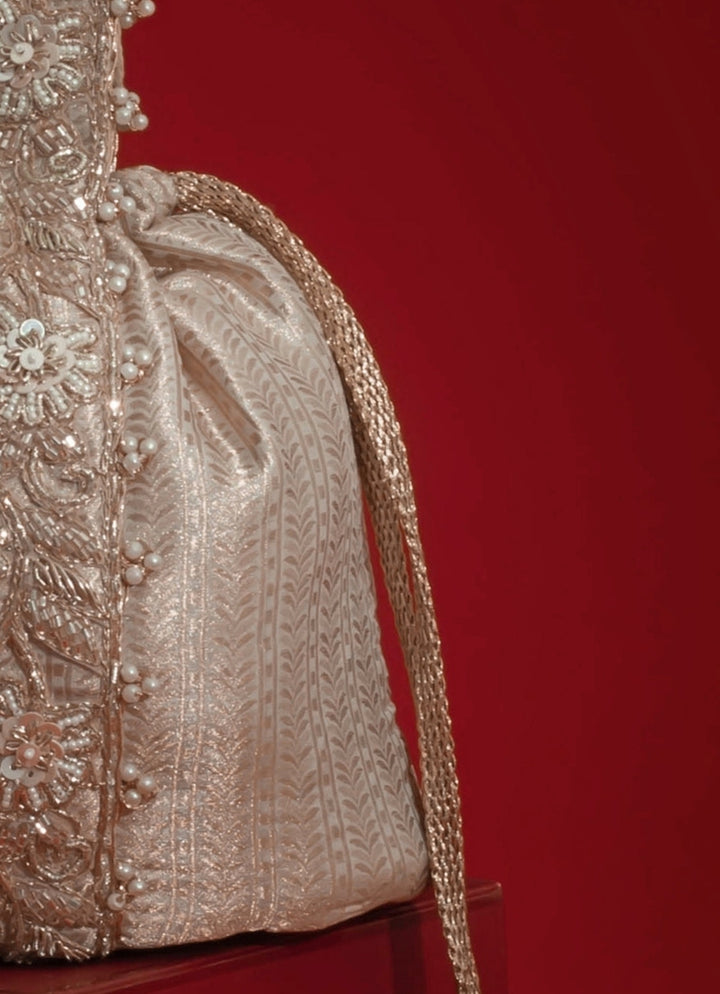 Champagne Organza Bucket Bag