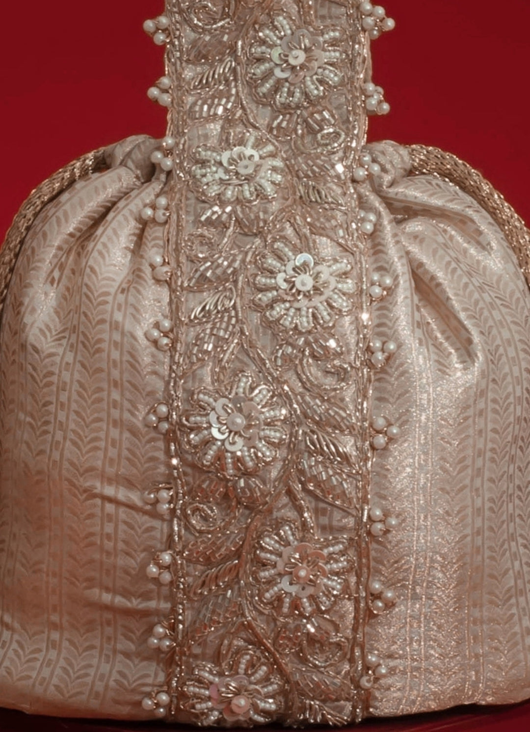 Champagne Organza Bucket Bag