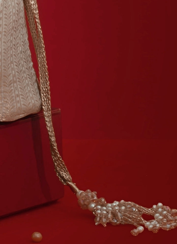 Champagne Organza Bucket Bag