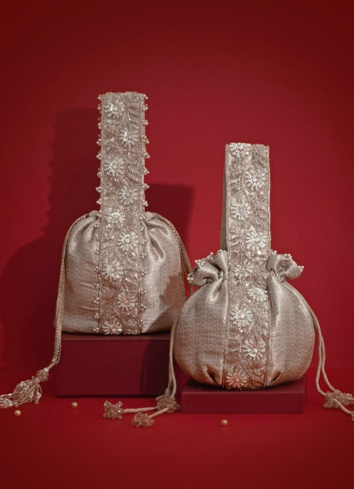 Champagne Organza Bucket Bag