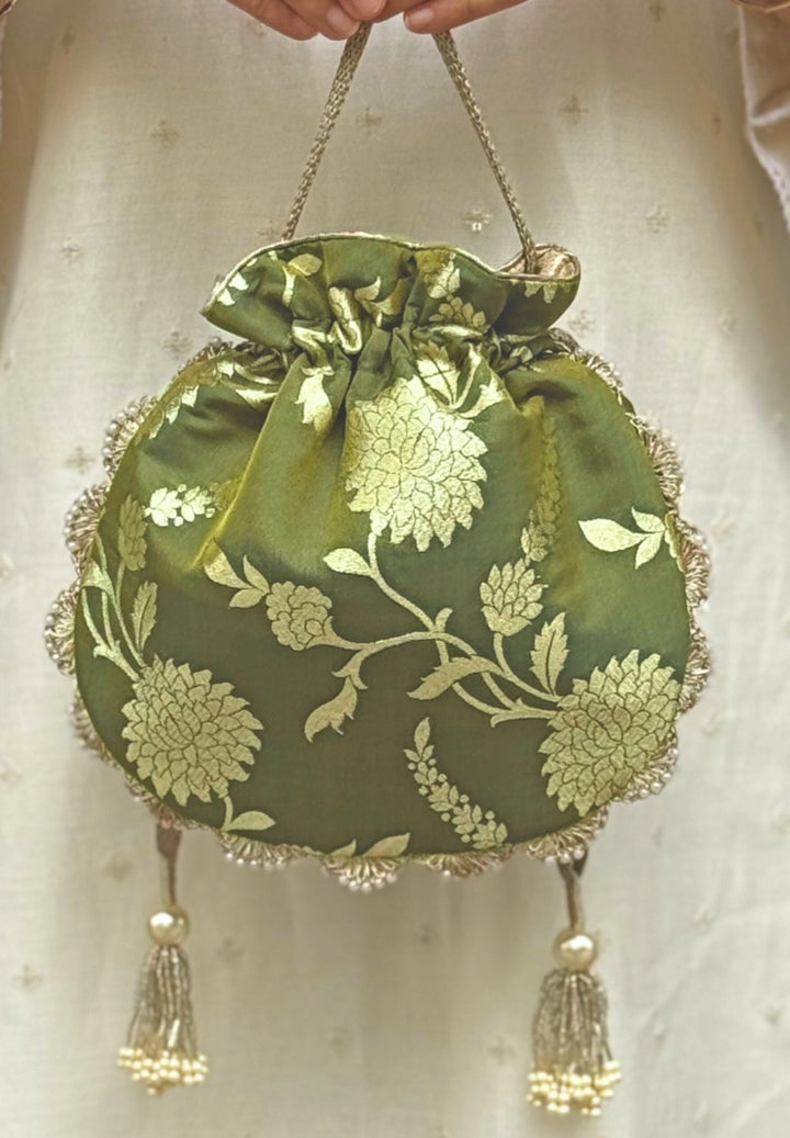 Green Banarasi Potli