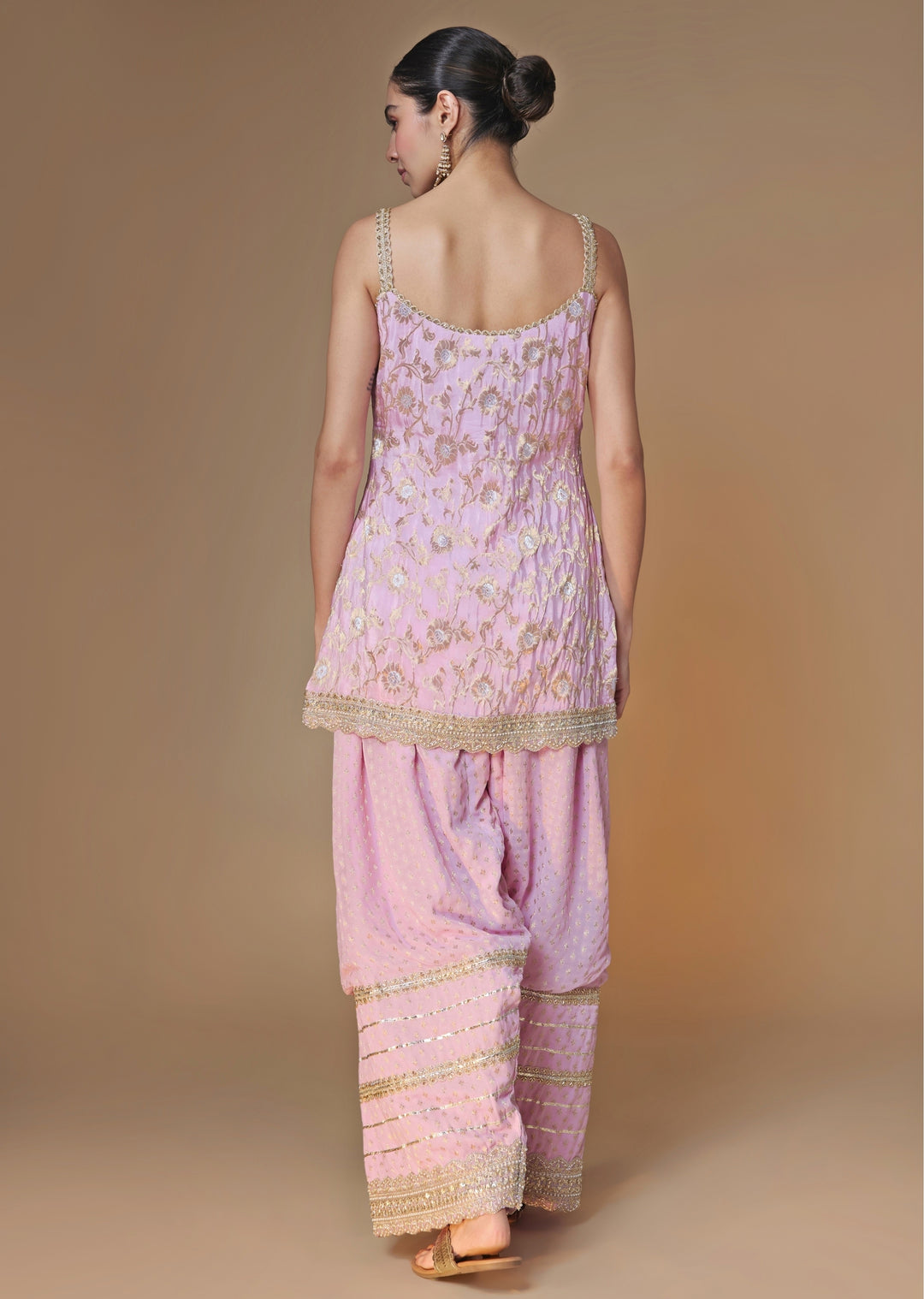 Lilac Banarasi Silk Kurta Salwar Set
