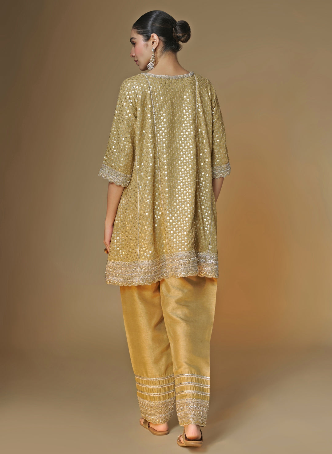 Champagne Gold Georgette Kurta Salwar Set
