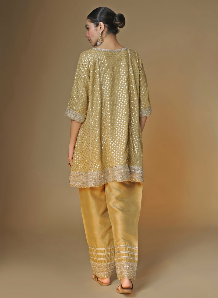 Champagne Gold Georgette Kurta Salwar Set