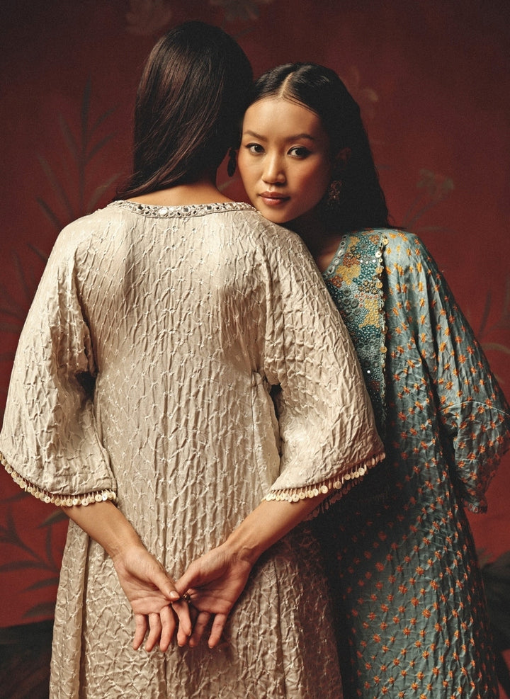 Dusty Pink Bandhani Kurta Palazzo