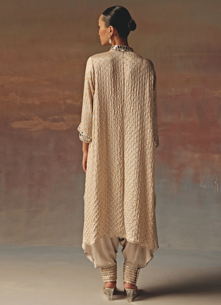 Dusty Pink Bandhani Kurta Dhoti