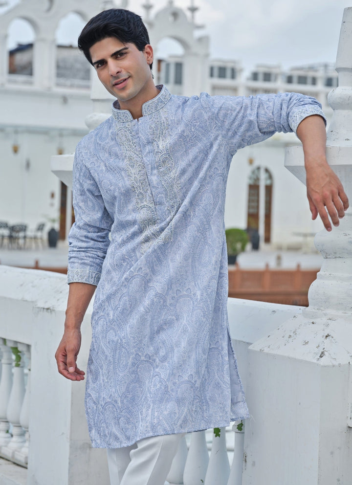 Powder Blue Georgette Kurta Set