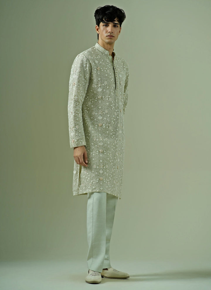 Pista Green Georgette Kurta Set