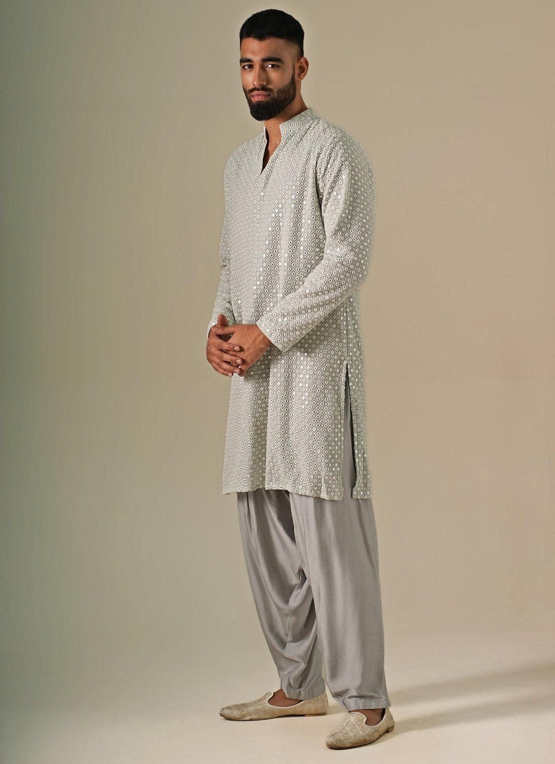 Greyish Blue Georgette Kurta Set