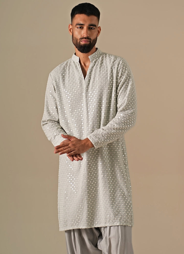 Greyish Blue Georgette Kurta Set