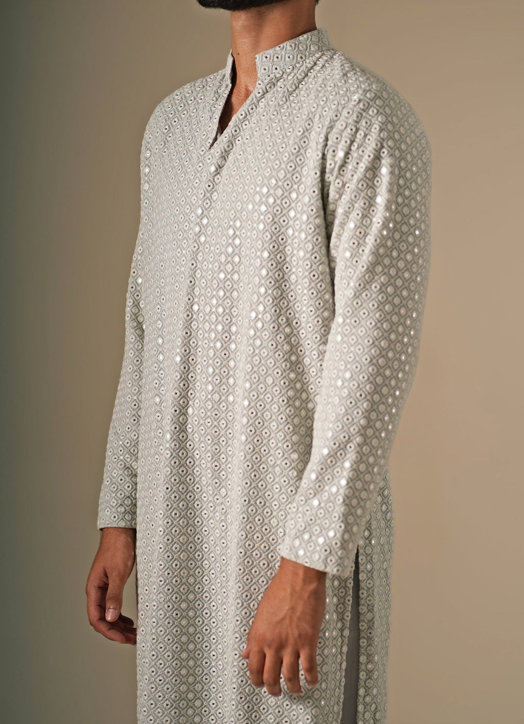 Greyish Blue Georgette Kurta Set
