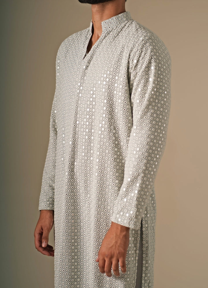 Greyish Blue Georgette Kurta Set