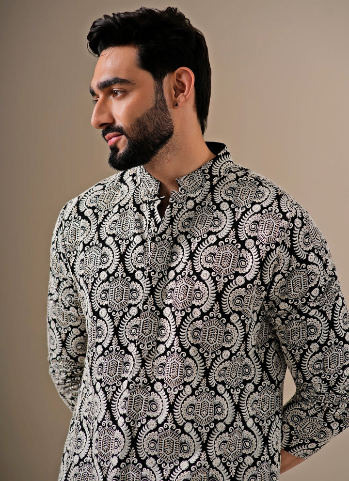 Black Georgette Kurta Set