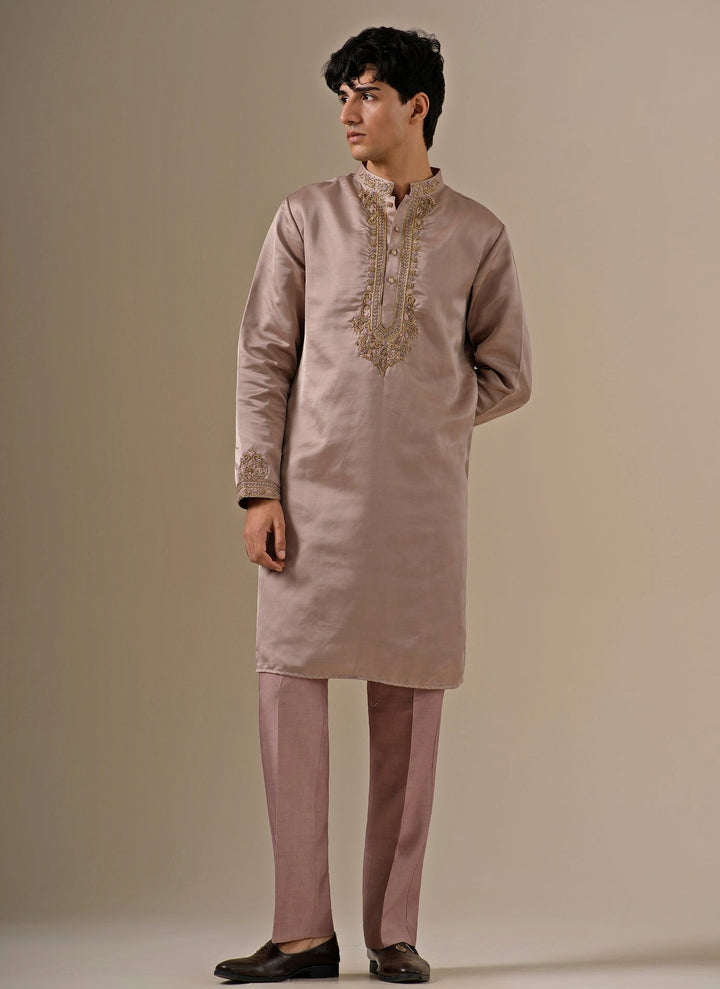 Dusty Lavender Silk Blend Kurta Set