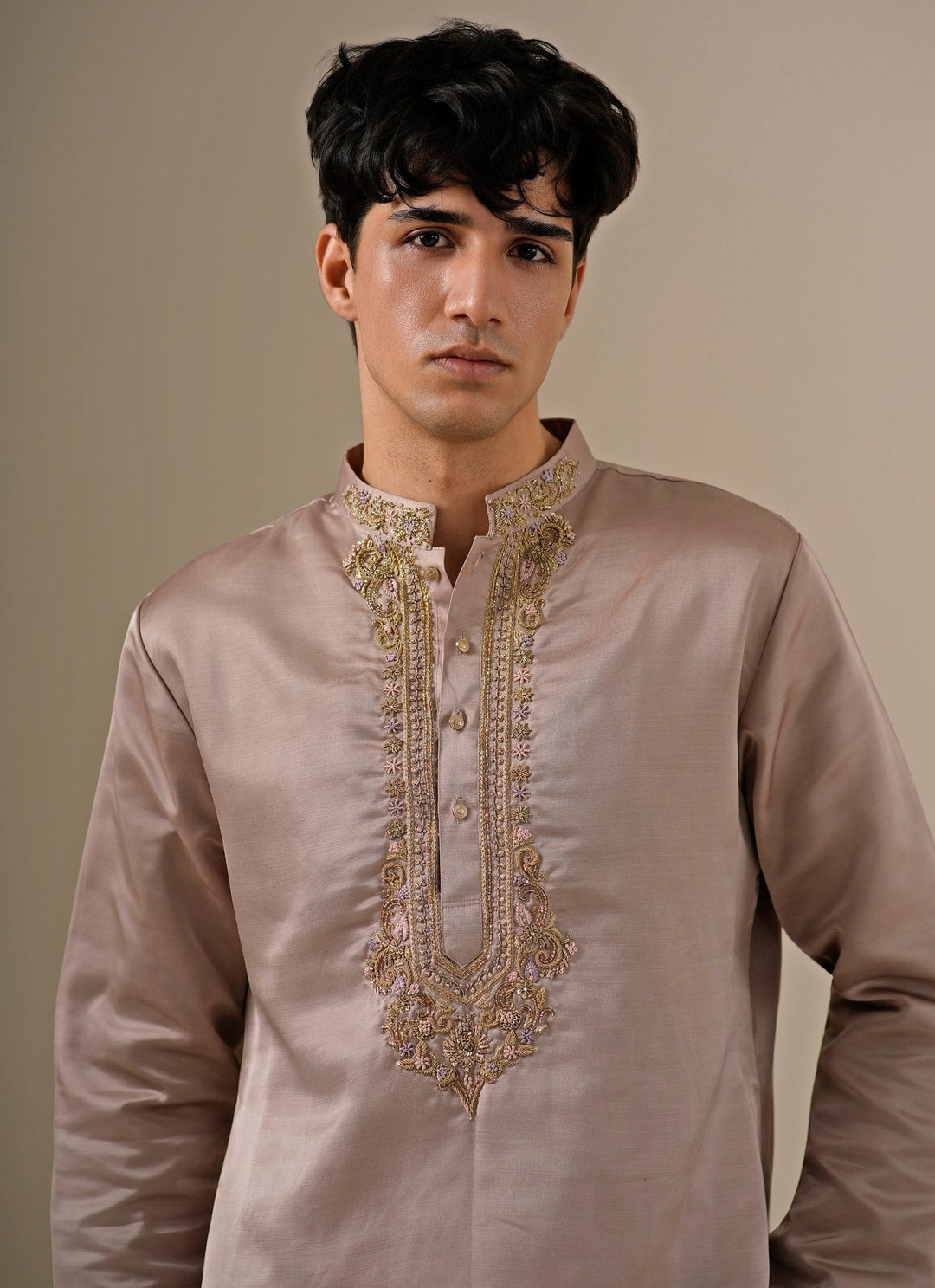 Dusty Lavender Silk Blend Kurta Set