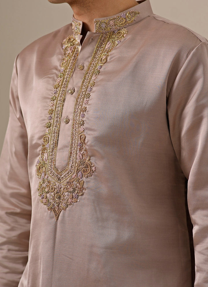 Dusty Lavender Silk Blend Kurta Set