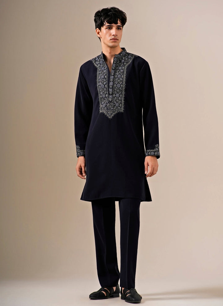 Midnight Blue Crepe Kurta Set