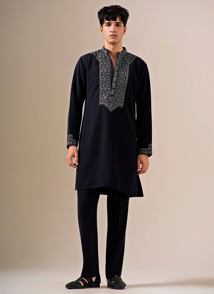 Midnight Blue Crepe Kurta Set