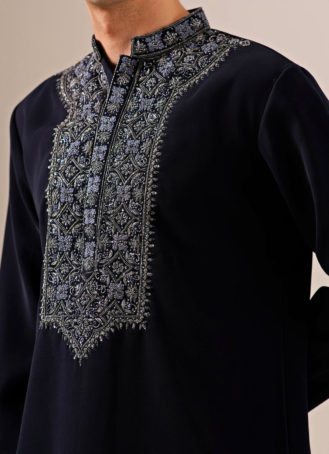 Midnight Blue Crepe Kurta Set