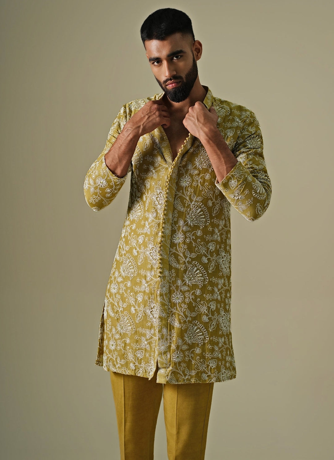 Green Georgette Kurta Pants Set