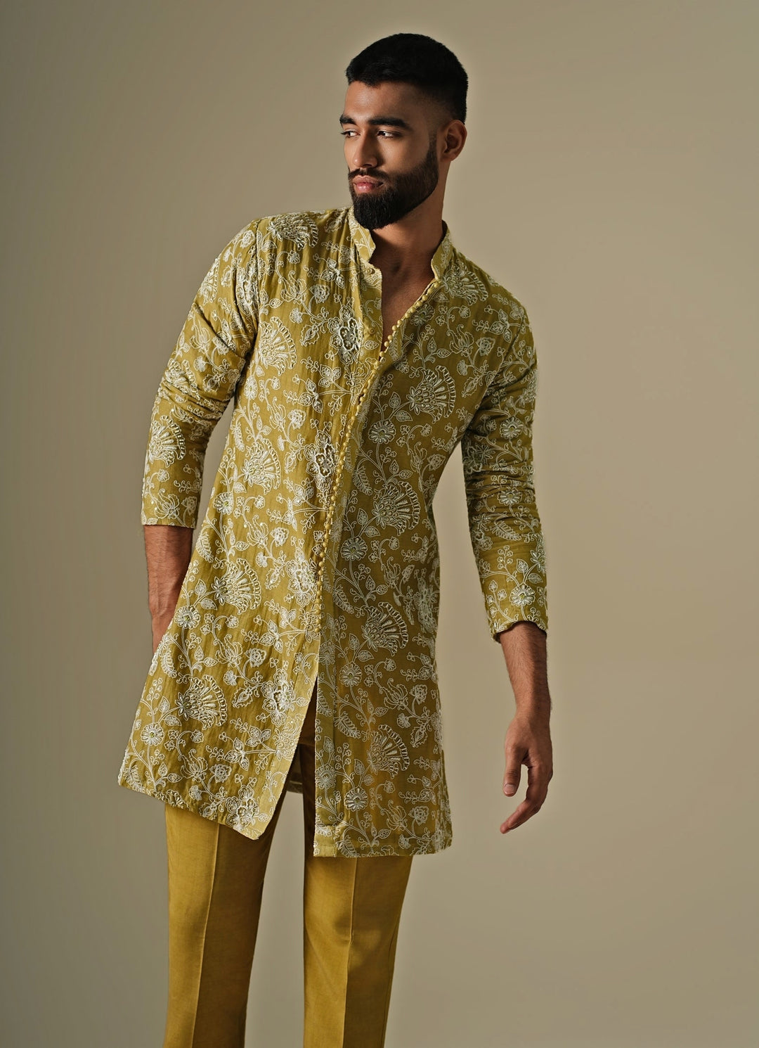 Green Georgette Kurta Pants Set