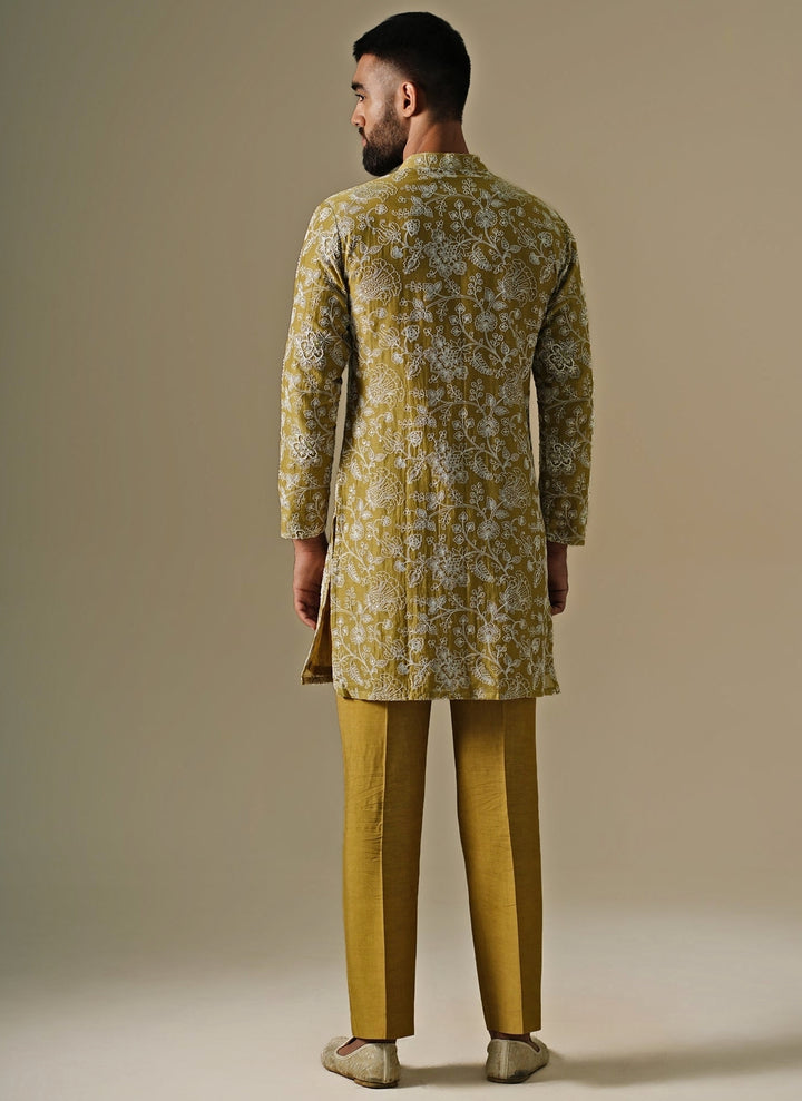 Green Georgette Kurta Pants Set