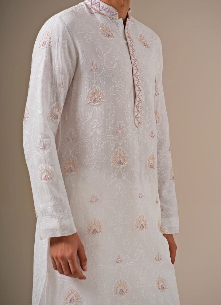 Ivory Georgette Kurta Pants Set
