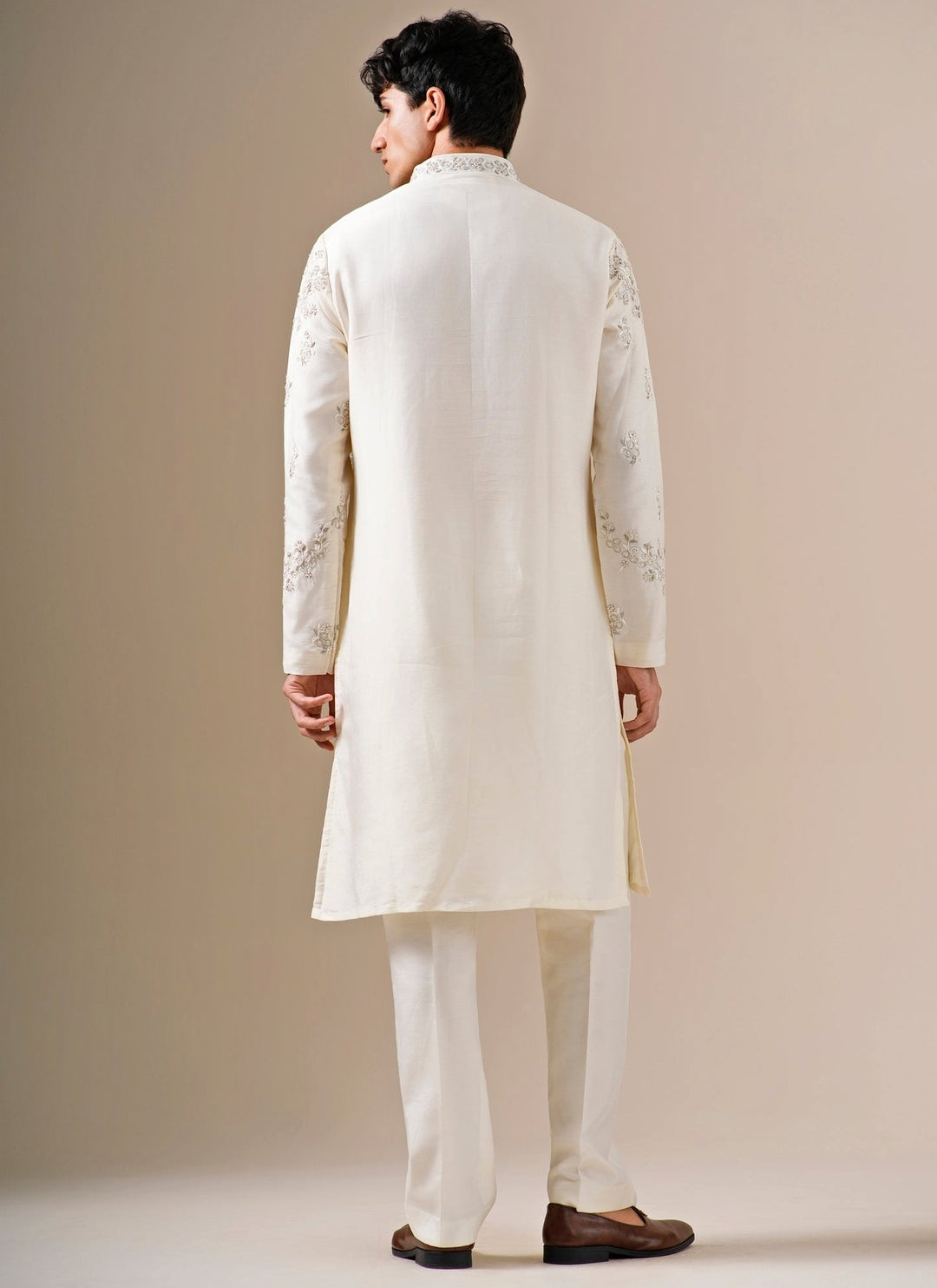Ivory Silk Blend Kurta Set