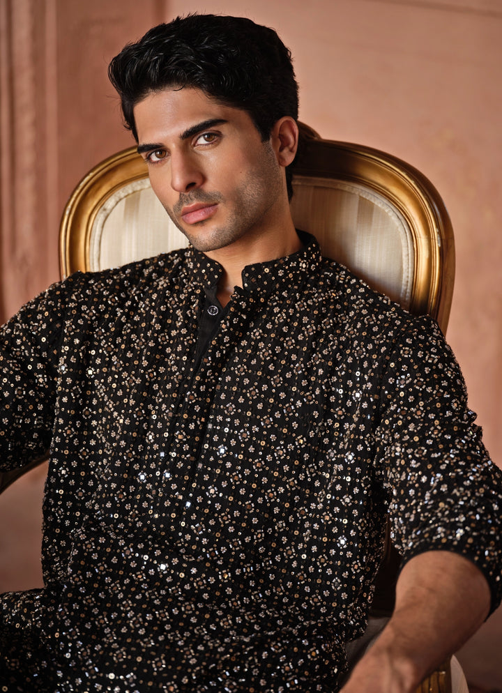 Black Mirror Georgette Kurta Pants Set