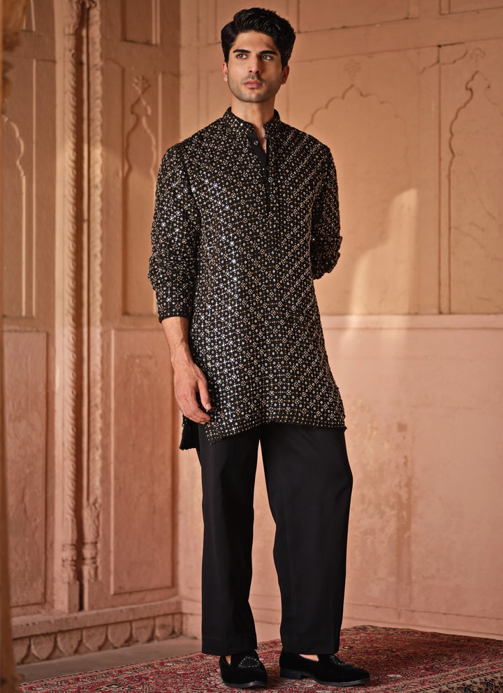 Black Mirror Georgette Kurta Pants Set