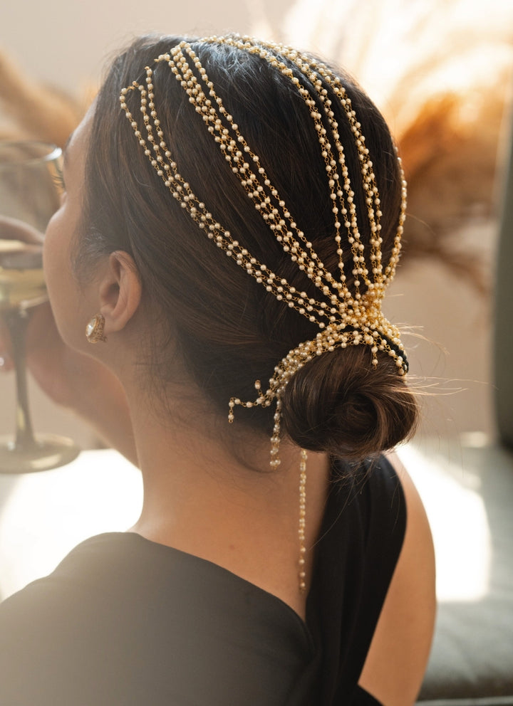 Gold Pearls Hairband