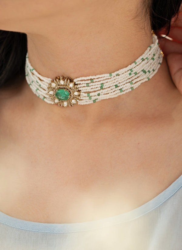 Polki Mint Green Choker