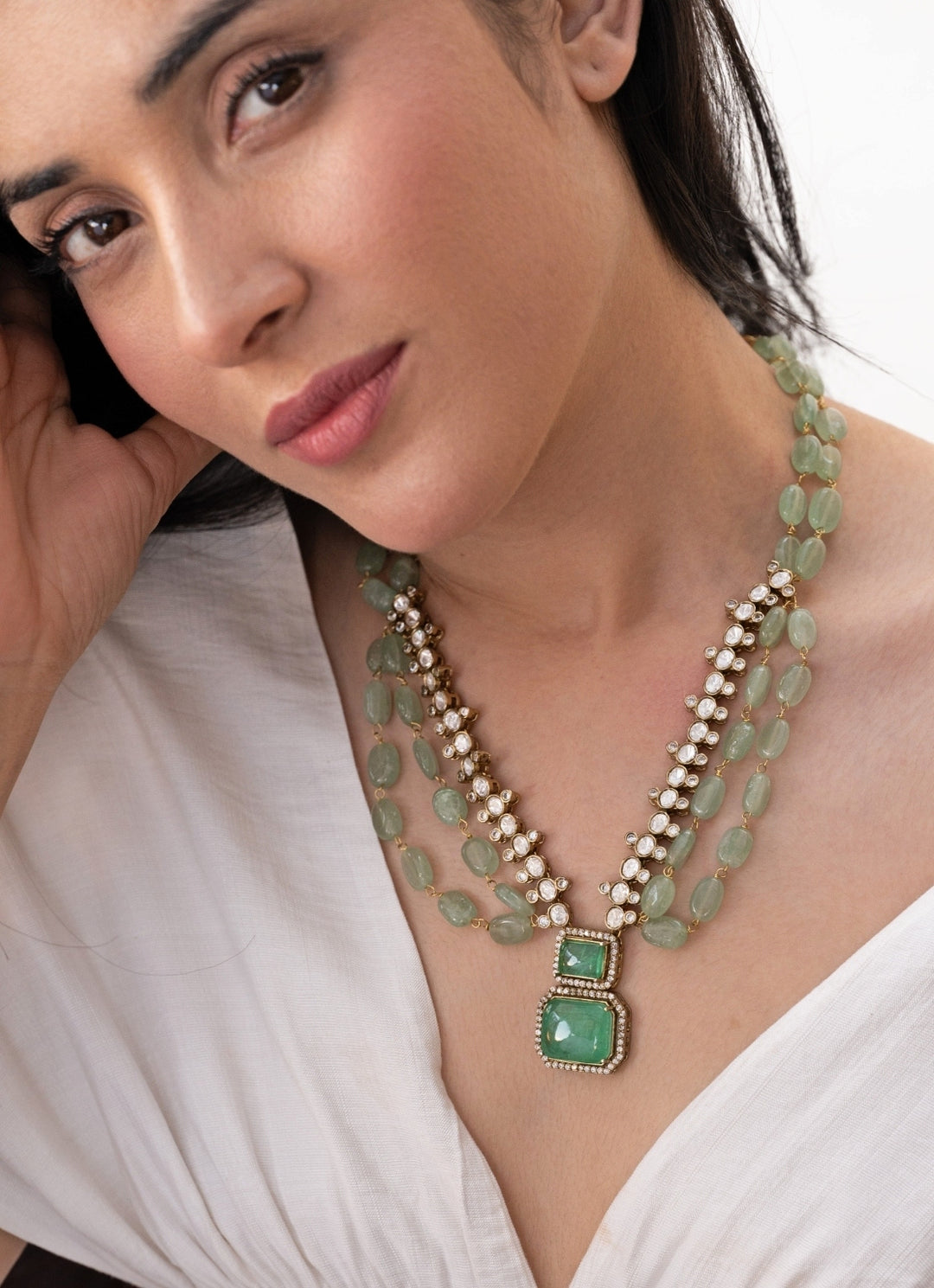 Mint Green Polki  Necklace
