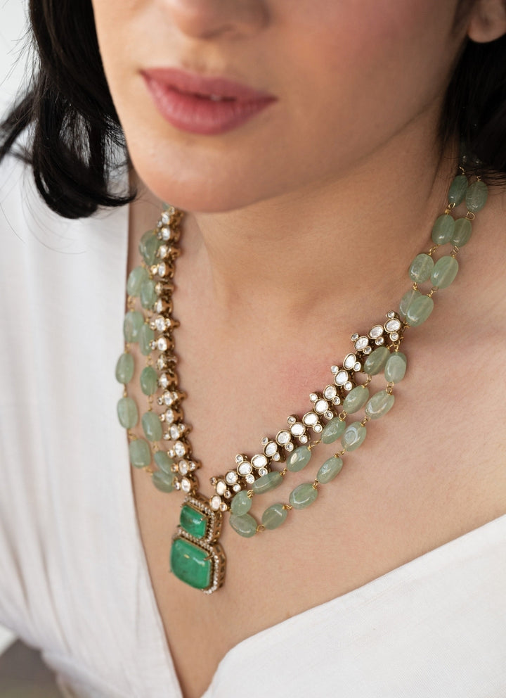 Mint Green Polki  Necklace