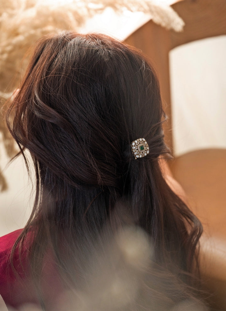 Green Polki Braid Pin