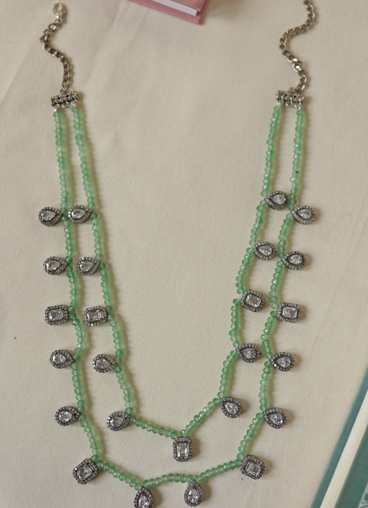 Mint Green Polki Layered Necklace