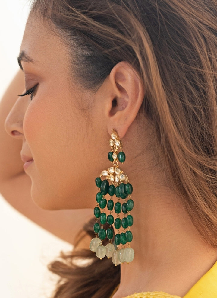 Green Kundan Earrings