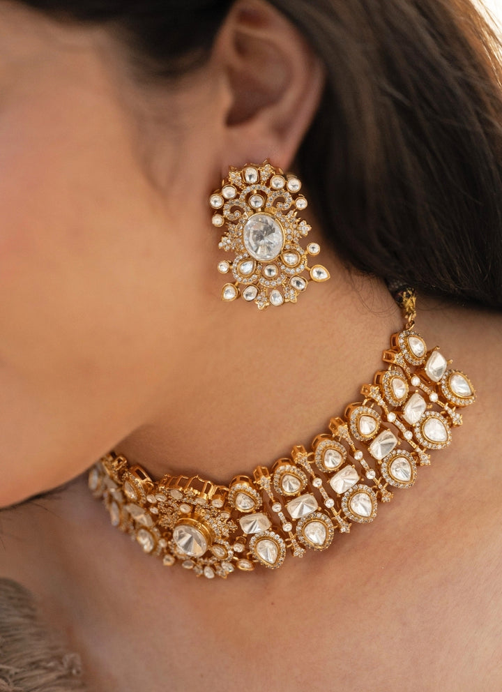 Gold Polki Necklace Set