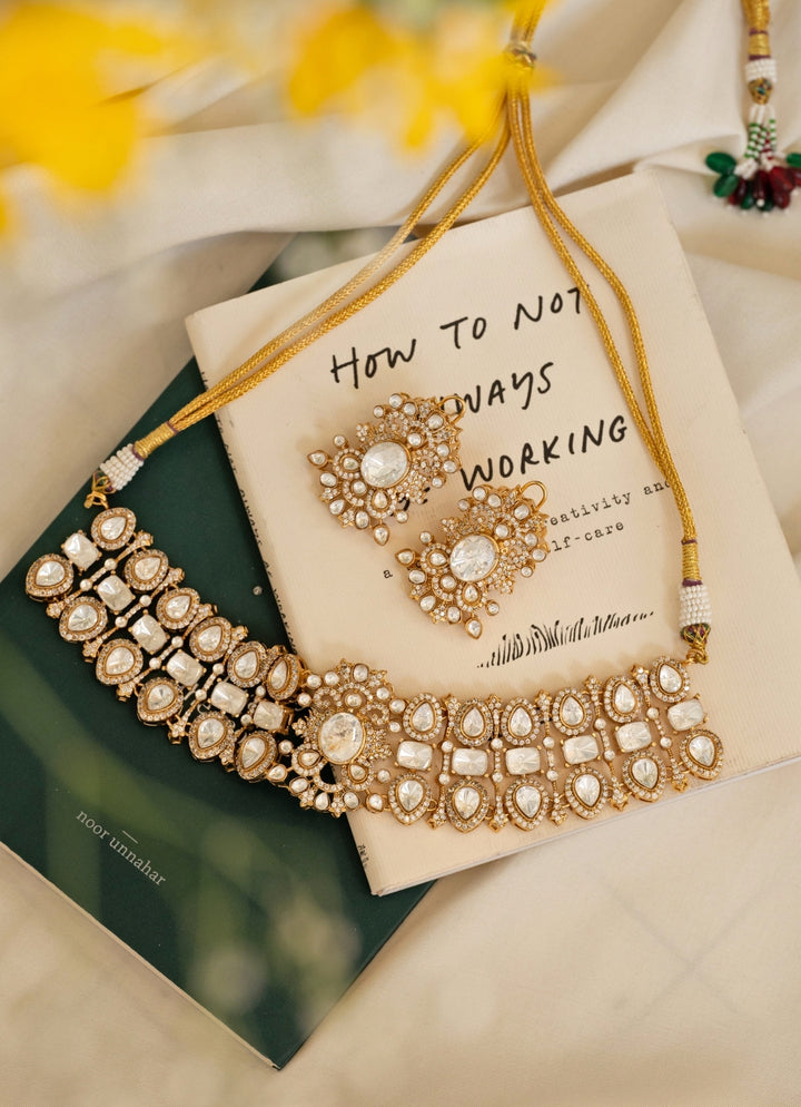 Gold Polki Necklace Set