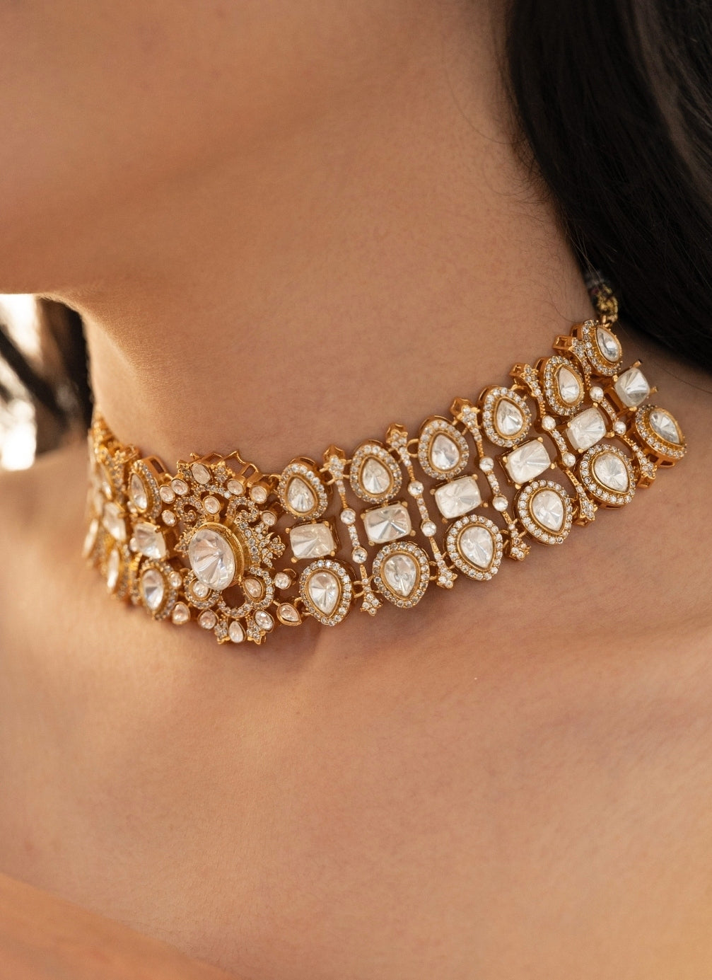 Gold Polki Necklace Set