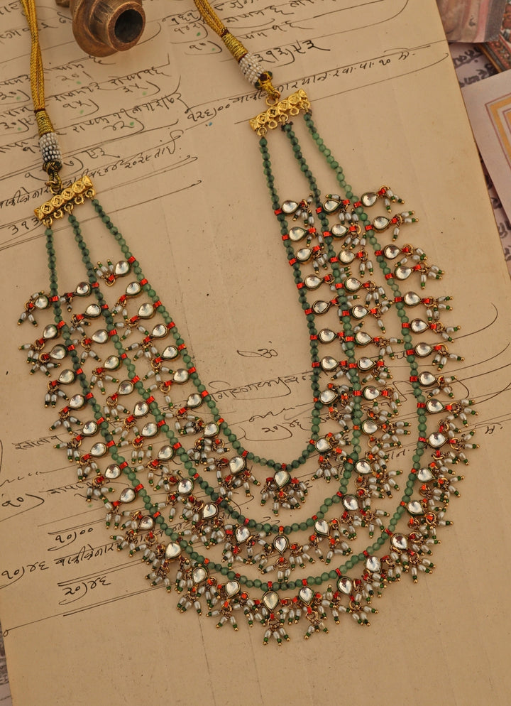 Green Layered Kundan Necklace