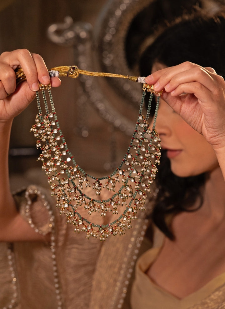 Green Layered Kundan Necklace