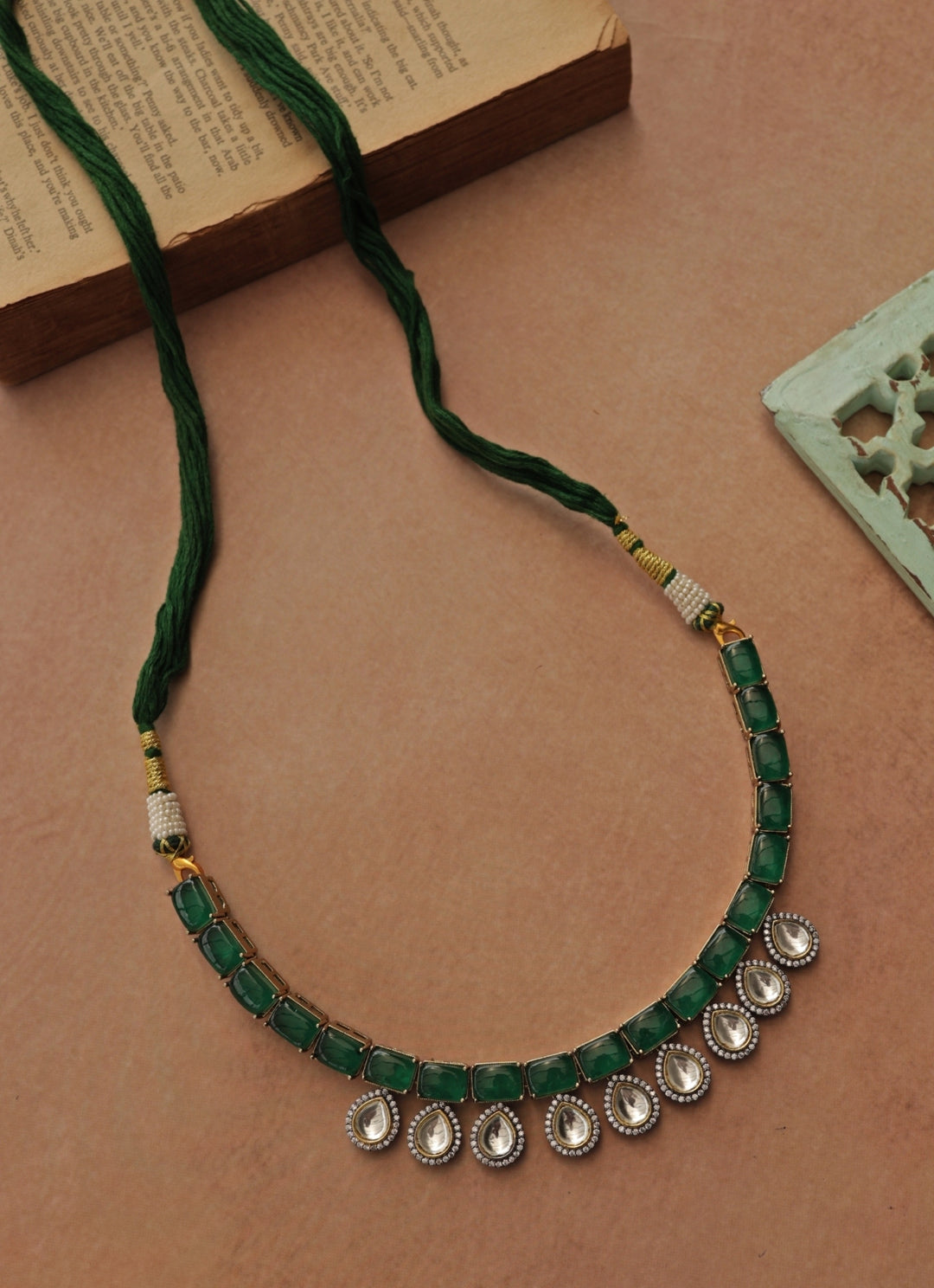 Emerald Green Polki Necklace