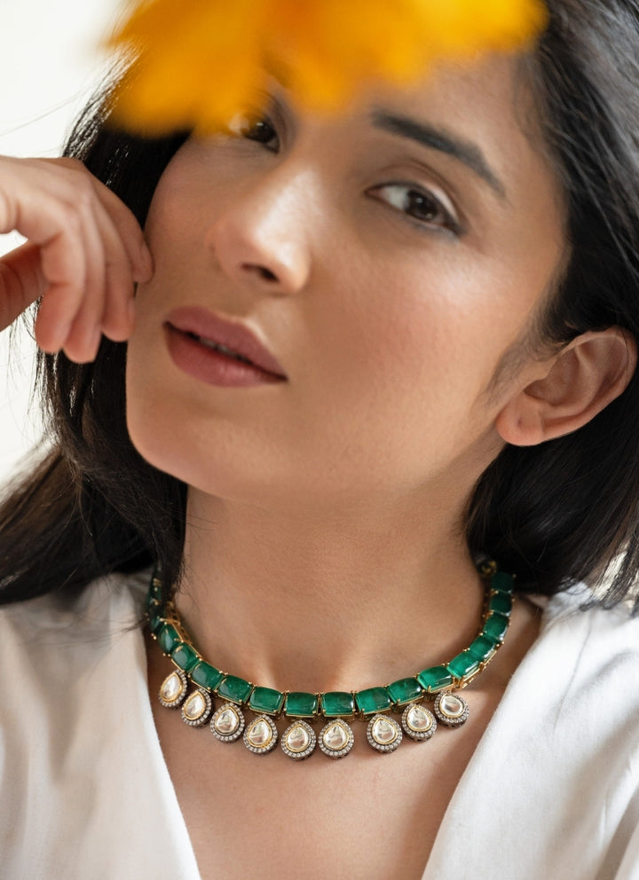 Emerald Green Polki Necklace
