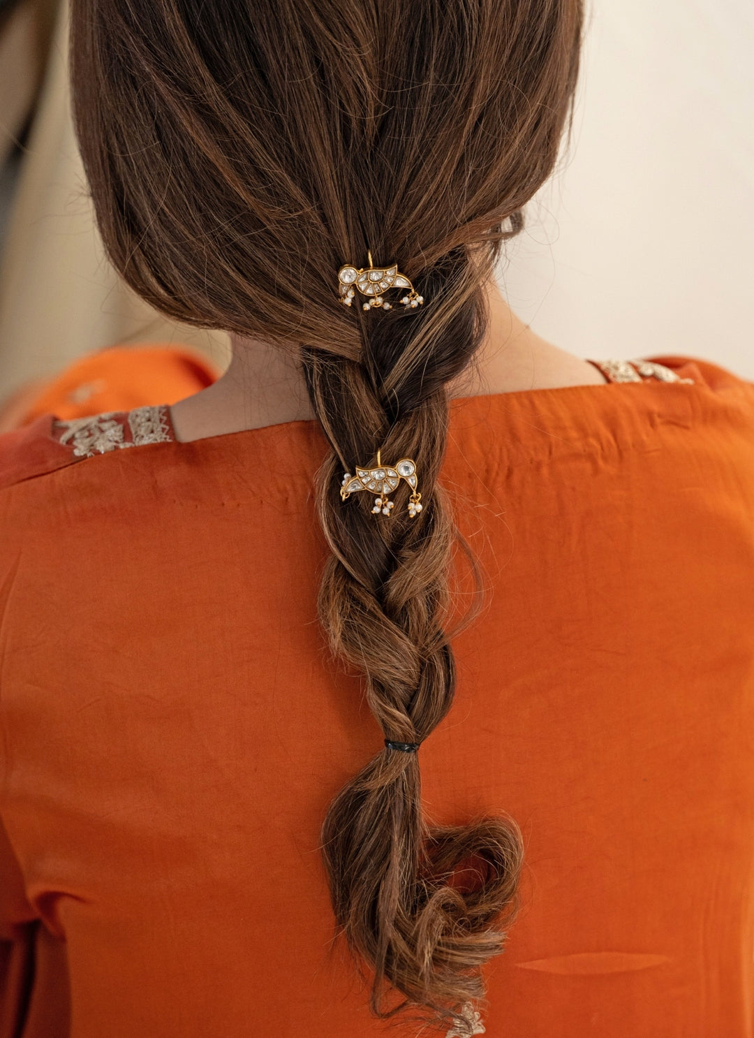 Parrot Kundan Braid Pins